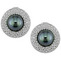 14k Gold Pearl and 1ct TDW Diamond Earrings (9-10 mm) (G-H-I, I1)