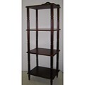 Gold-accented Wooden Four-tier Stand