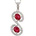 14k Gold Ruby and 1/6ct TDW Diamond 'S' Necklace