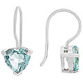 Sterling Silver Blue Topaz Heart Earrings