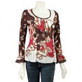 Nicola Women's Long-sleeve U-neck Printed Top