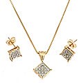Diamond Illusion Earring and Pendant Set