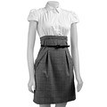 Max & Cleo Women's Woven White Blouse Twofer Dress