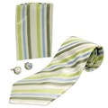 Boston Traveler Men's Green Stripe Tie Gift Set