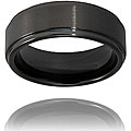 Black Ridged Edge Ceramic Ring (8 mm)