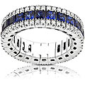 18k Gold Blue Sapphire and 4/5ct TDW Diamond Ring (GH, SI) (Size 6.5)