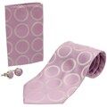 Boston Traveler Men's Hollow Circles Tie Set
