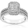 14k Gold 4/5ct TDW Diamond Cluster Engagement Ring (HI, SI) (Size 6.5)