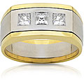 Platinum and 18k Gold 1ct TDW Diamond Band (GH, VS-SI) (Size 10)