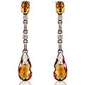 18k Gold Citrine and 3/8ct TDW Diamond Drop Earrings (GH, SI)