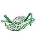 Irregular Choice 2913-13 Boca Green And White Woven Leather