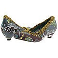 Irregular Choice Snood Grey Printed Leather/Brown & Yellow Knit