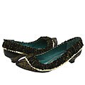 Irregular Choice Purl One Black & Gold Leather / Black & Gold Knit
