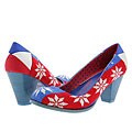 Irregular Choice Apres Ski Red/White Leather-Blue/White Knit