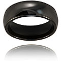 Ceramic Domed Black Ring (8 mm)