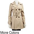 Miss Sixty Women's Double-breasted Pleated-bottom Trench Coat