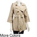 FINAL SALE Miss Sixty Women's Double-breasted Wide-sleeve Trench Coat