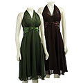 Connected Apparel Women's Illusion Halter Dress