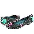 Irregular Choice Sporty Dark Green Leather/Dark Green Metallic