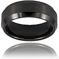 Men's Black Ceramic Beveled Edge Ring (8 mm)