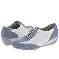 Mephisto Cacilia Skye Blue Suede/White Smooth/Silver