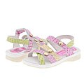 Moki Kids E706 (Toddler) Pink/Cream/Green Croco(Size 28 (US 10.5 Toddler) M)