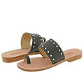 MICHAEL Michael Kors Astor Toe Ring Black Vachetta