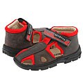Braqeez Kids Daniel (Infant/Toddler) Mocca/Red Nubuck/Lycra