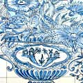 Mosaic 'Cobalt Blue' 49-tile Ceramic Wall Mural