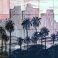 Mosaic 'Sunset Scene' 40-tile Mural