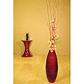 Star Lilies with Red Teardrop Bamboo Vase