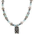 Charming Life Silverplated Gemstone and Lotus Charm Necklace
