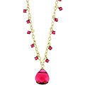 Charming Life 14k Goldfill Fuchsia Crystal Briolette Fringe Necklace