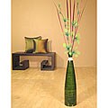 Emerald Green Bamboo Floor Vase with Star Lilies