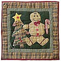 Cotton Gingerbread Family Toss Pillow
