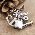 Sterling Silver 'Flora Watering Can' Pin (Mexico)
