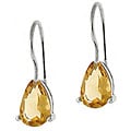 Sterling Silver Citrine Teardrop Earrings