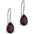 Sterling Silver Garnet Teardrop Earrings