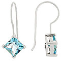Blue Topaz Sterling Silver Drop Earrings