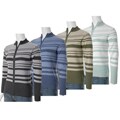 TC by Adi Zip Front Mock Neck Striped Cardigan
