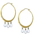 M2 by Mary Margrill 14k Yellow Gold 'Love' Hoop Multi Drop Earrings