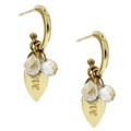 M2 by Mary Margrill 14k White Gold Love Petal White Topaz Hoop Earrings