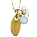 M2 by Mary Margrill 14k Gold Dream Petal Necklace with Blue Aragonite