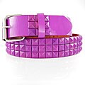 JK Belts Unisex 3-row Purple Studded Purple Belt