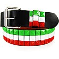JK Belts Unisex 3-row Italian Color Studded Belt