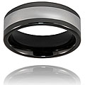 Ceramic/ Tungsten Inlay Black Polished Ring (8 mm)