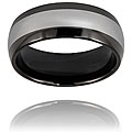 Ceramic/ Tungsten Domed Black Polished Ring (8 mm)