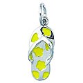 Sterling Silver Yellow Enamel Star Flip Flop Charm