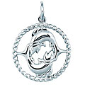Sterling Silver 'Pisces' Charm
