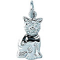 Sterling Silver 'Sitting Cat' Flat Charm